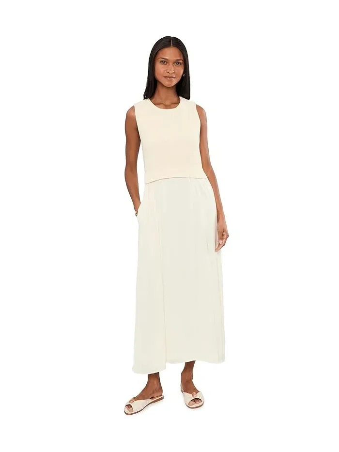 Платье трикотажное с вырезом Sleeveless Crew Neck Tie Back Sweater Woven Dress Liverpool Los Angeles — 2