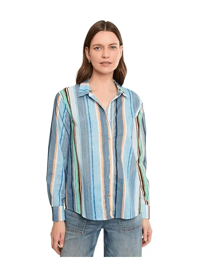 Рубашка хлопковая полосатая Stripe Core Cotton Shirt NIC+ZOE — 1