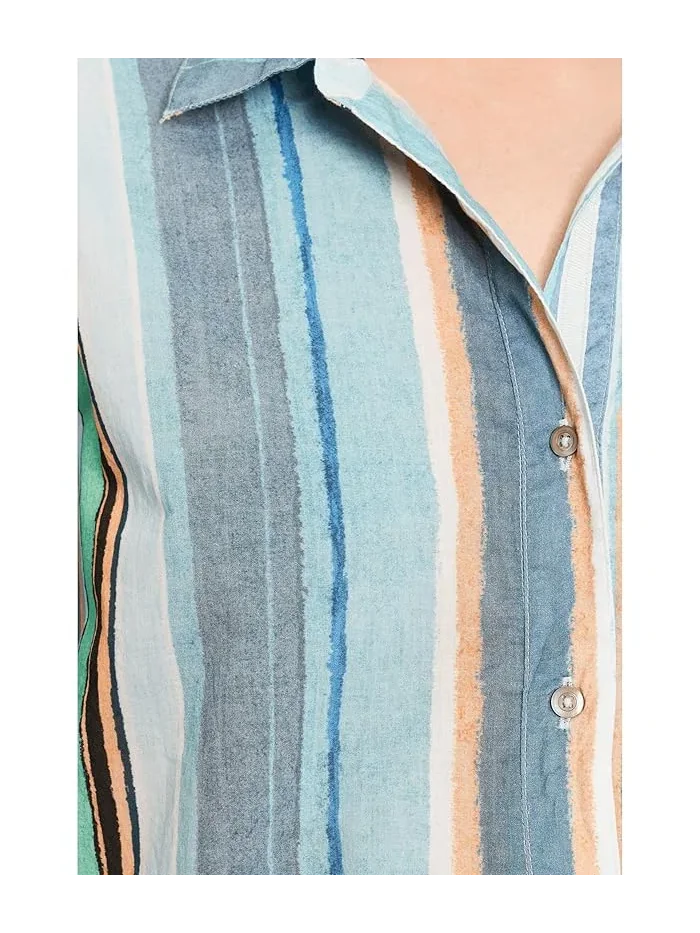 Рубашка хлопковая полосатая Stripe Core Cotton Shirt NIC+ZOE — 5