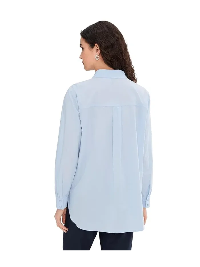 Рубашка из органического хлопка Classic Collar Long Shirt Eileen Fisher — 4