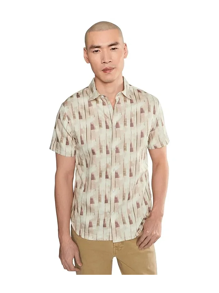 Рубашка с принтом Sean Short Sleeve French Placket Shirt John Varvatos — 1
