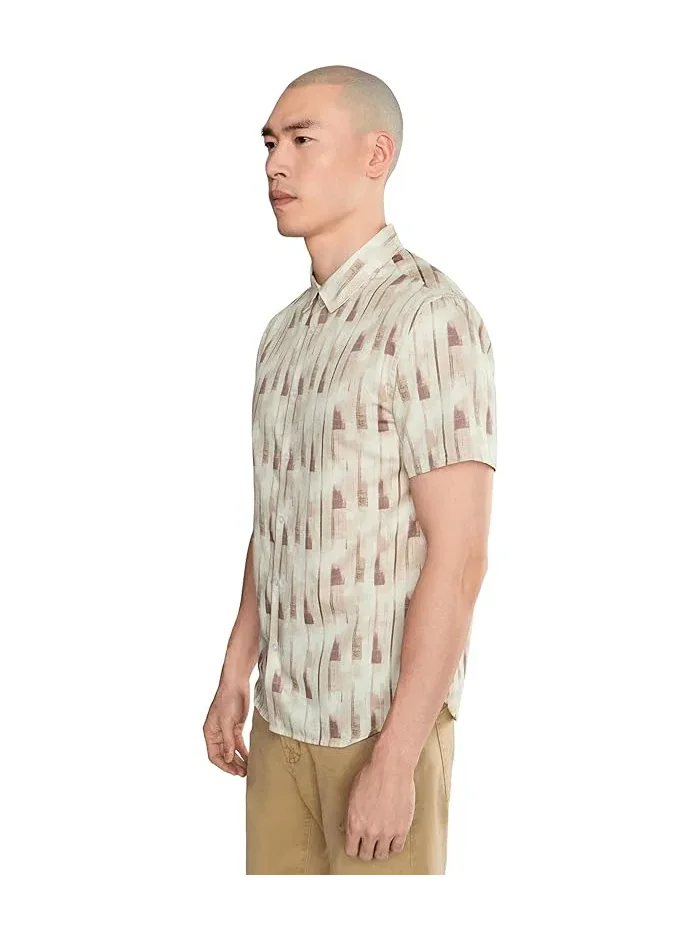 Рубашка с принтом Sean Short Sleeve French Placket Shirt John Varvatos — 3