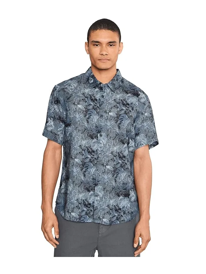Рубашка с принтом Sean Short Sleeve French Placket Shirt John Varvatos — 1