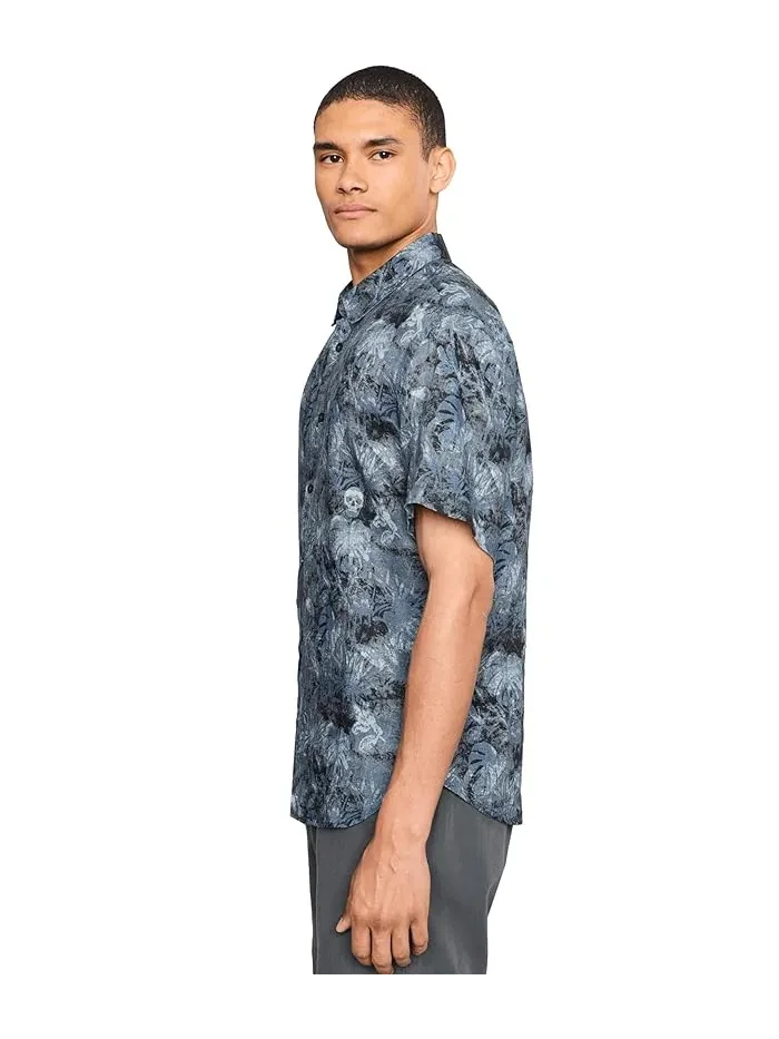 Рубашка с принтом Sean Short Sleeve French Placket Shirt John Varvatos — 3