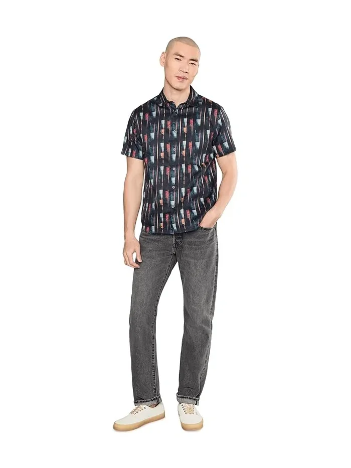 Рубашка с принтом John Varvatos Sean Short Sleeve French Placket Shirt W780f26 — 2