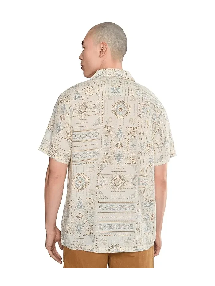 Рубашка повседневная Aloha Linen Camp Shirt Short Sleeve Pendleton, Laurel Grove Ecru — 4