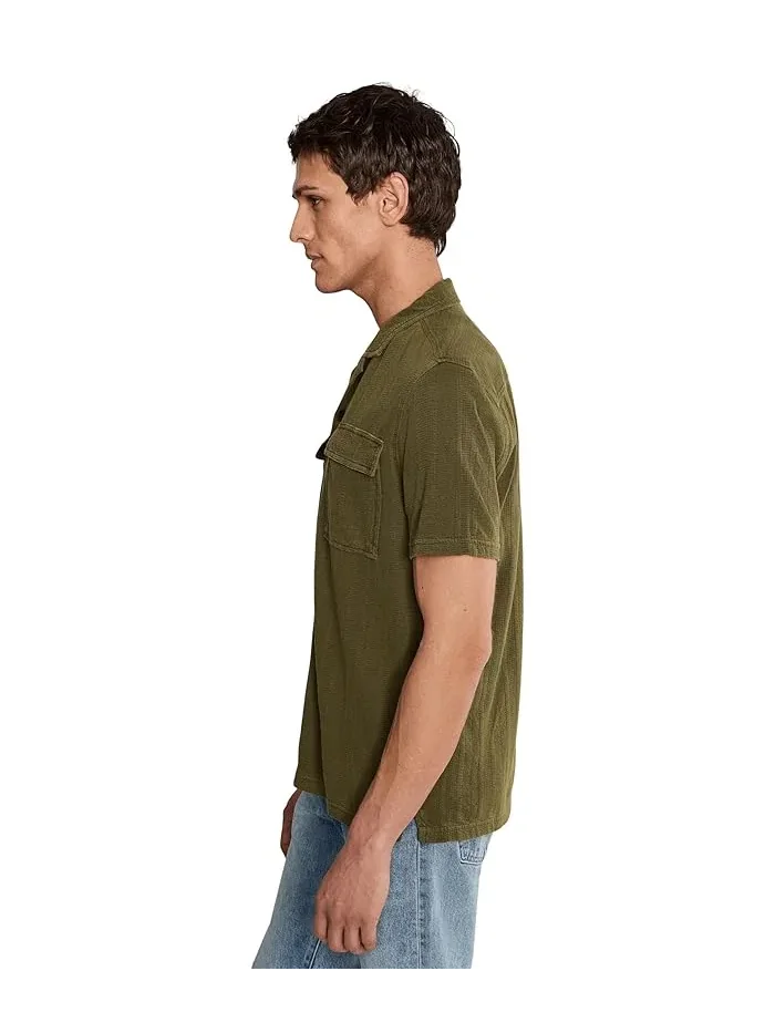 Рубашка с воротником-стойкой хлопок Amadora Camp Collar Shirt John Varvatos — 3