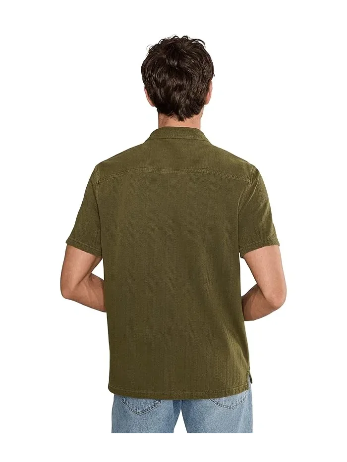 Рубашка с воротником-стойкой хлопок Amadora Camp Collar Shirt John Varvatos — 4