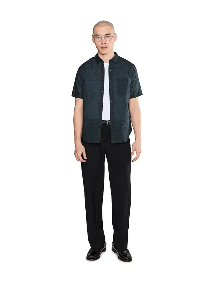 Рубашка хлопковая с клеткой Cortland Plaid Vince — 2