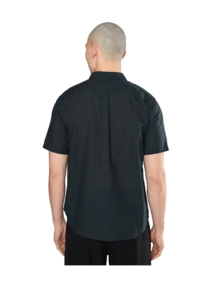 Рубашка хлопковая с клеткой Cortland Plaid Vince — 4