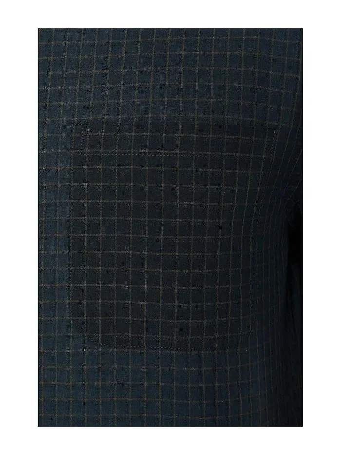 Рубашка хлопковая с клеткой Cortland Plaid Vince — 5
