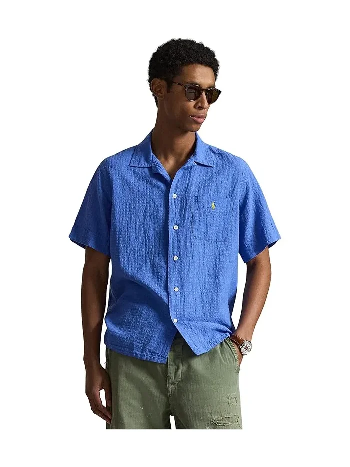 Рубашка Classic Fit из льняной смеси с сирсакером Polo Ralph Lauren — 4