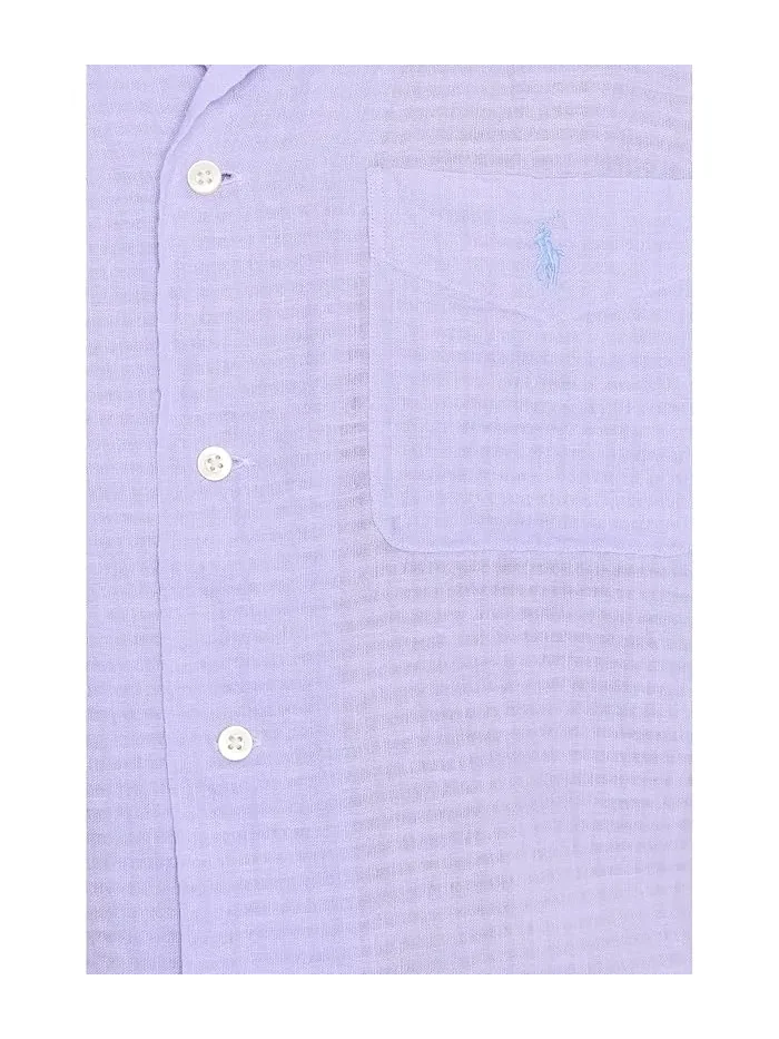 Рубашка льняная Classic Fit Linen-Blend Seersucker Shirt Polo Ralph Lauren — 5