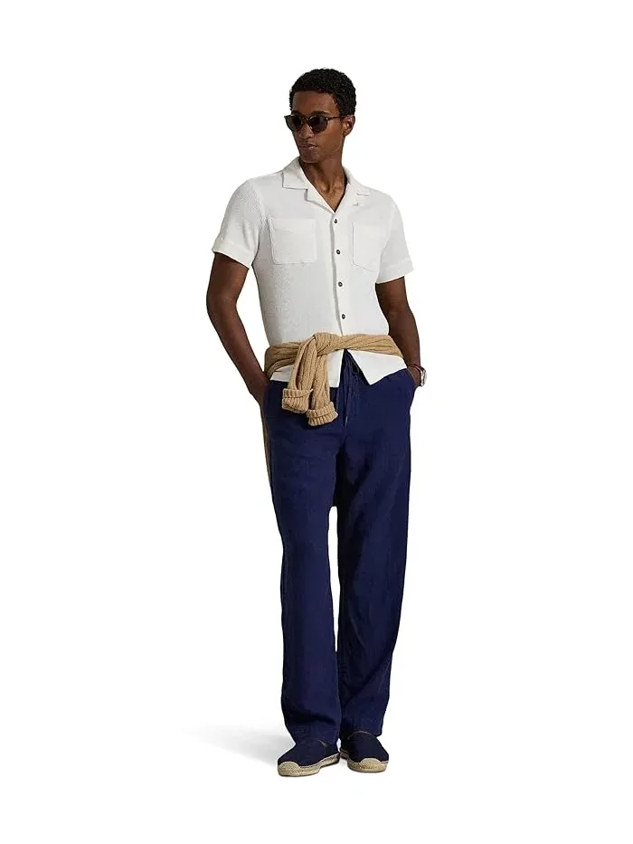 Рубашка Camp из вафельного хлопка и льна Waffle-Knit Cotton Linen Camp Shirt Polo Ralph Lauren — 2