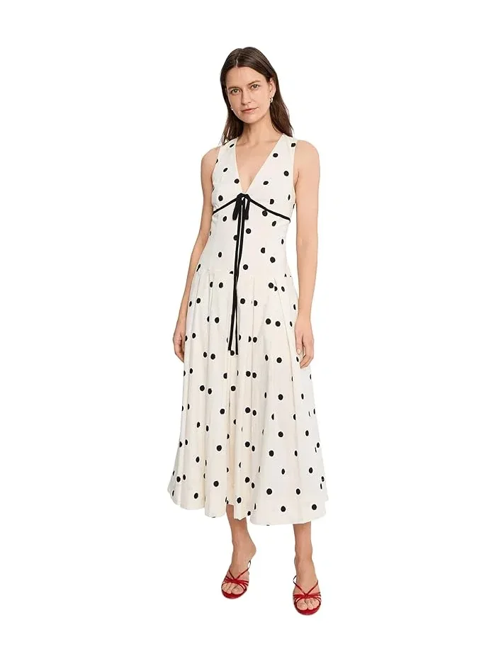 Платье миди с горошком Avec Les Filles, Brushed Polka Dot — мульти