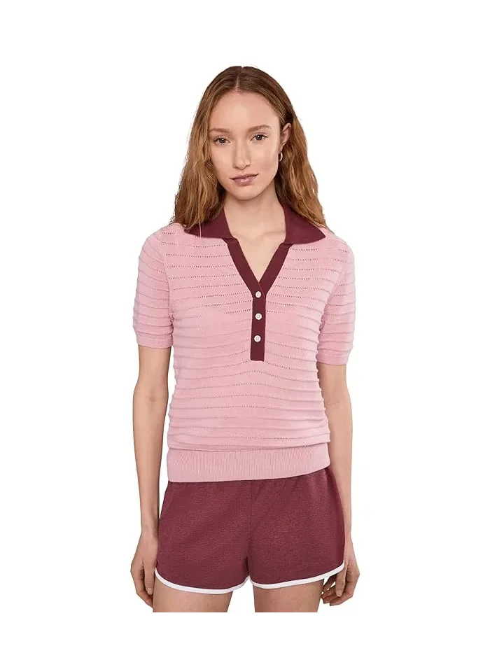 Джемпер-поло Wren Knit Varley, Zephyr Mauve/Port — 1