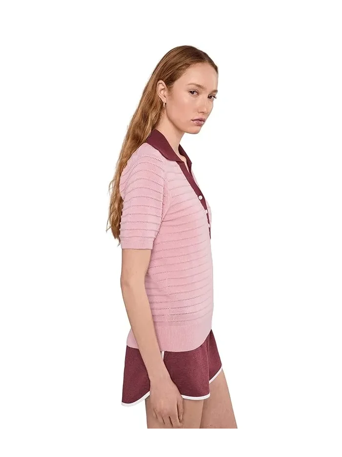 Джемпер-поло Wren Knit Varley, Zephyr Mauve/Port — 3