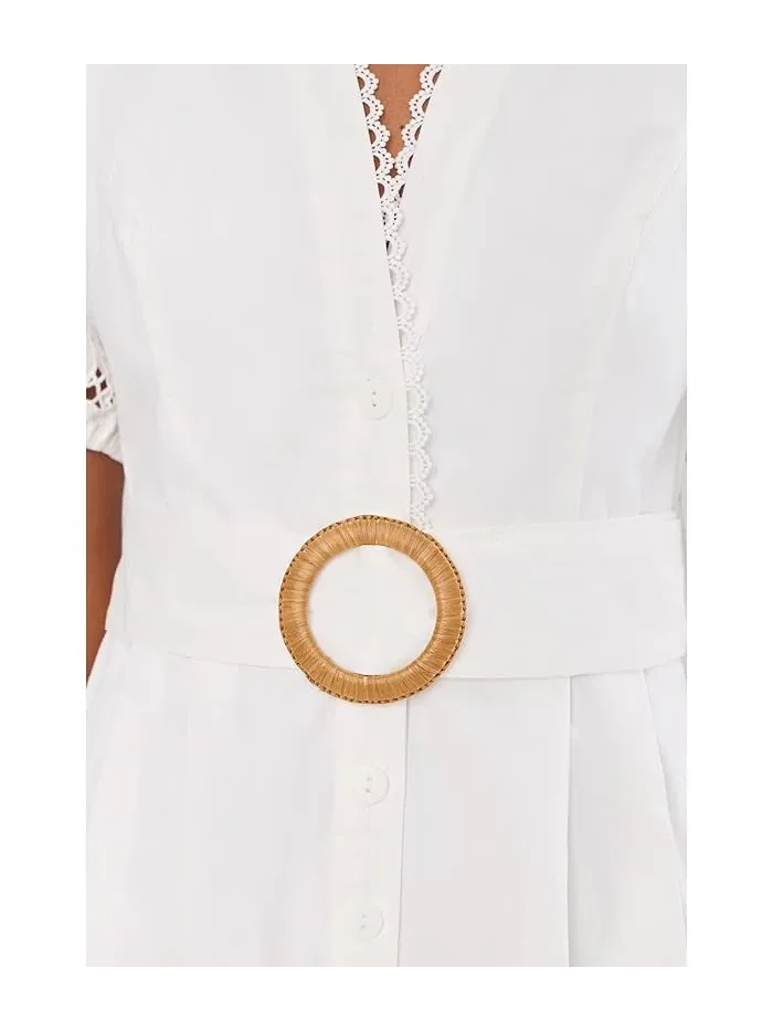 Ромпер с рукавами-фонариками Lasercut Puff Sleeve Adrianna Papell — 5