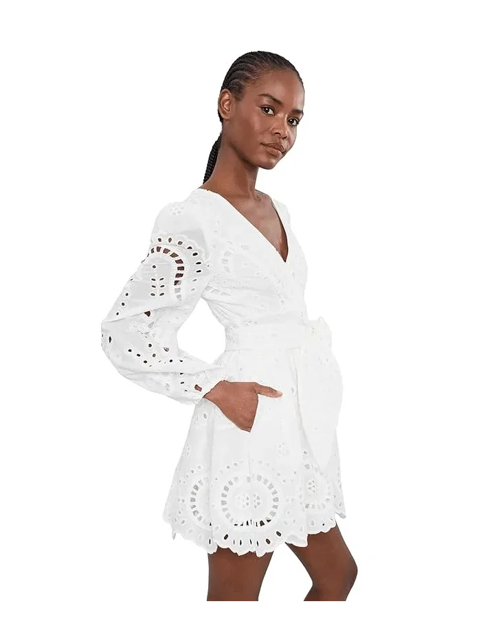 Ромпер с вышивкой Broderie Anglaise Cotton Romper Dress Avec Les Filles — 3