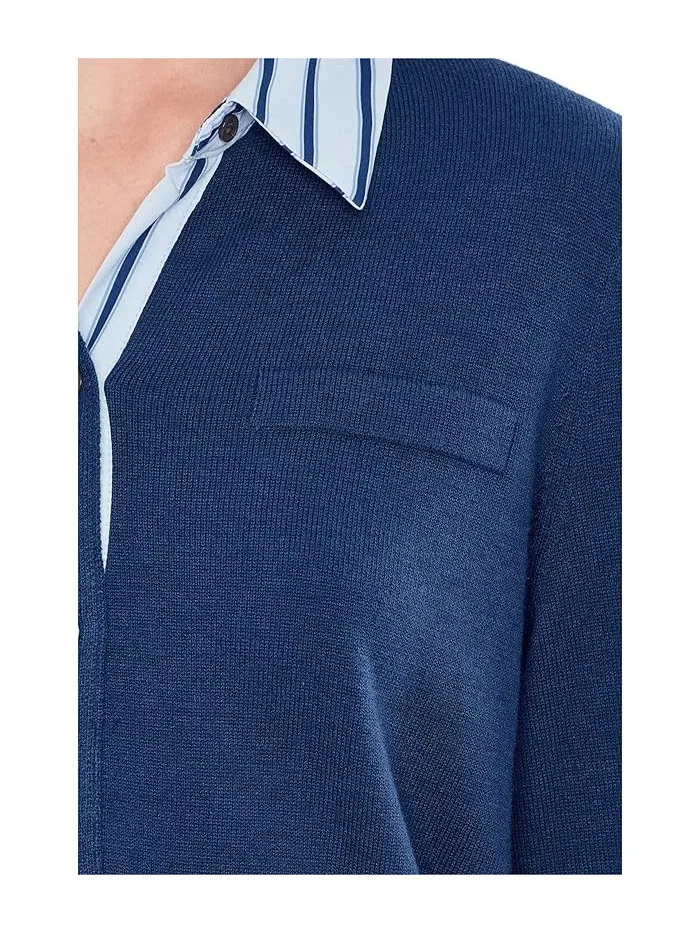 Кардиган с плетеными вставками модель Cardigan with Woven Trims Vince Camuto — 5