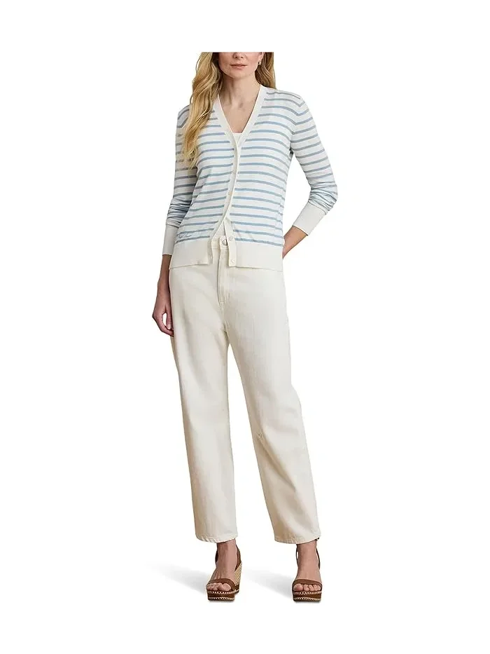 Кардиган хлопковый полосатый V-образный вырез Lauren Ralph Lauren — 2