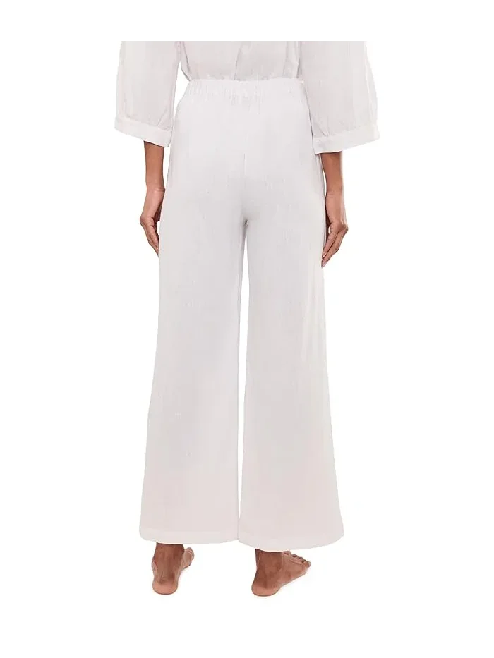 Брюки расслабленного кроя Linen Blend Relaxed Pants Eberjey — 4