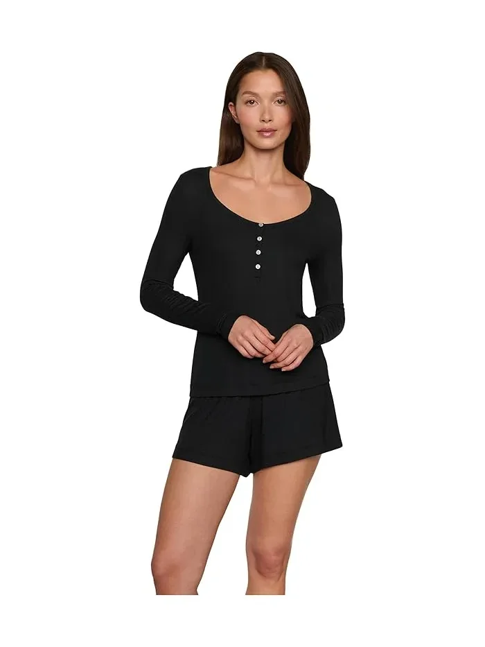 Пижамная рубашка с длинным рукавом Dream Rib Longsleeve Henley Eberjey — 1