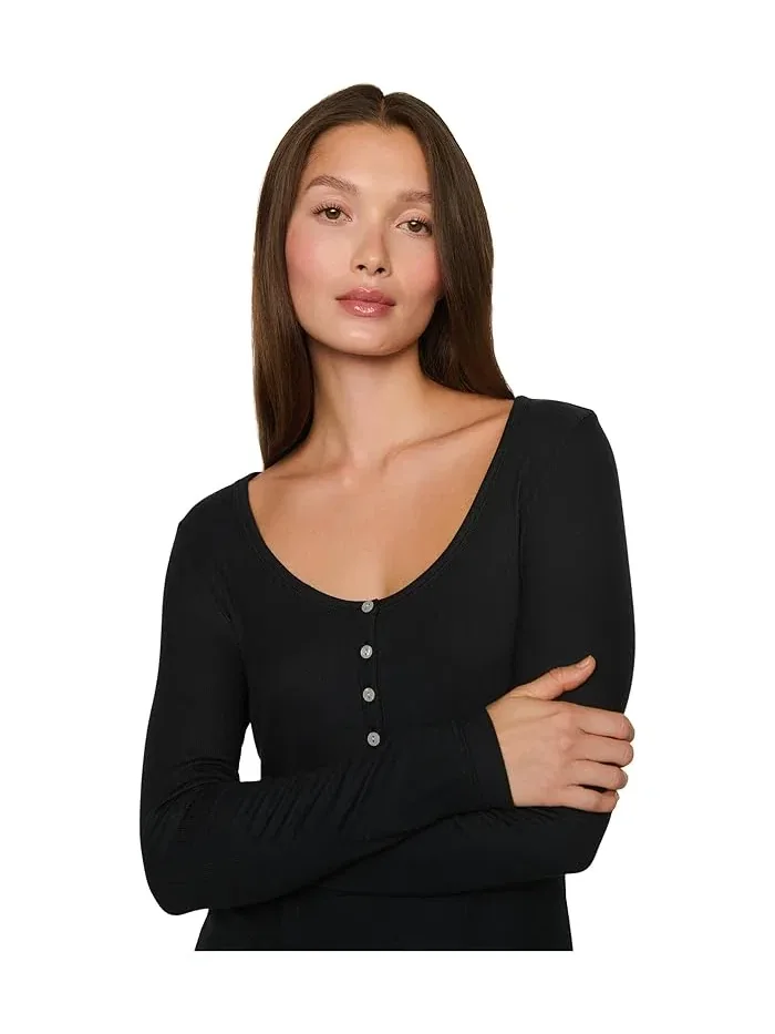 Пижамная рубашка с длинным рукавом Dream Rib Longsleeve Henley Eberjey — 3