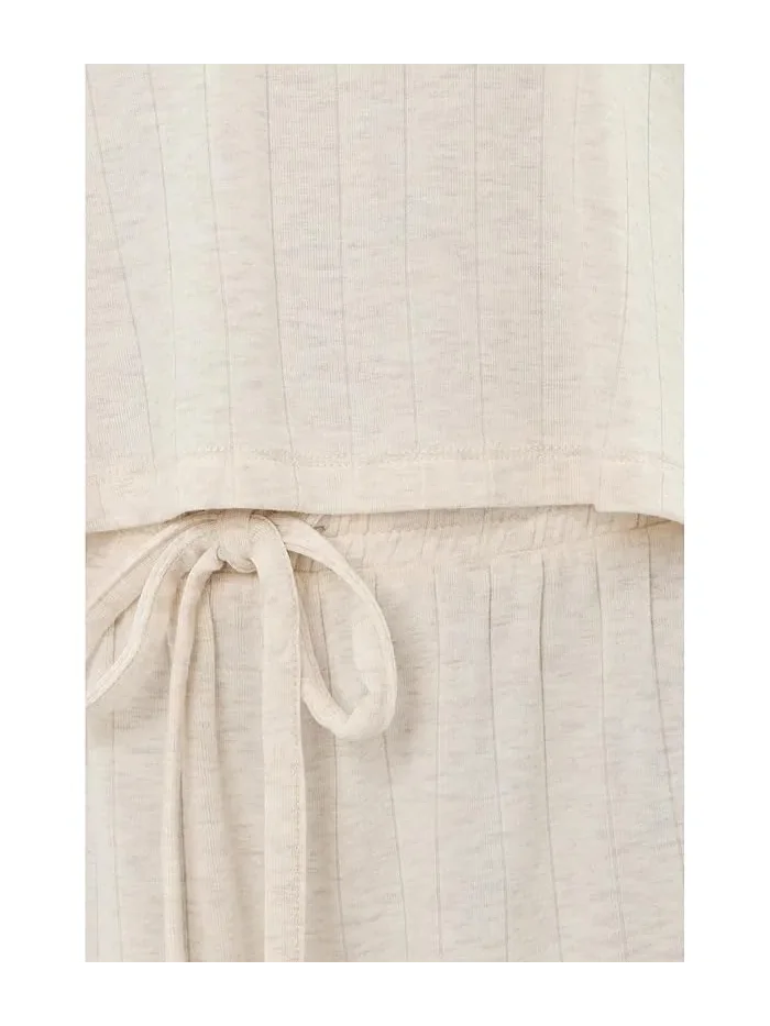 Спальный комплект из модала Cloud Modal Shorties Set HONEYDEW, Heather Oatmeal — 5
