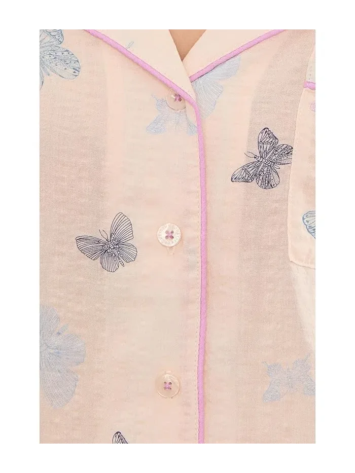 Пижама Long Sleeve Shorties Good Life HONEYDEW, Flora Stripe — 5