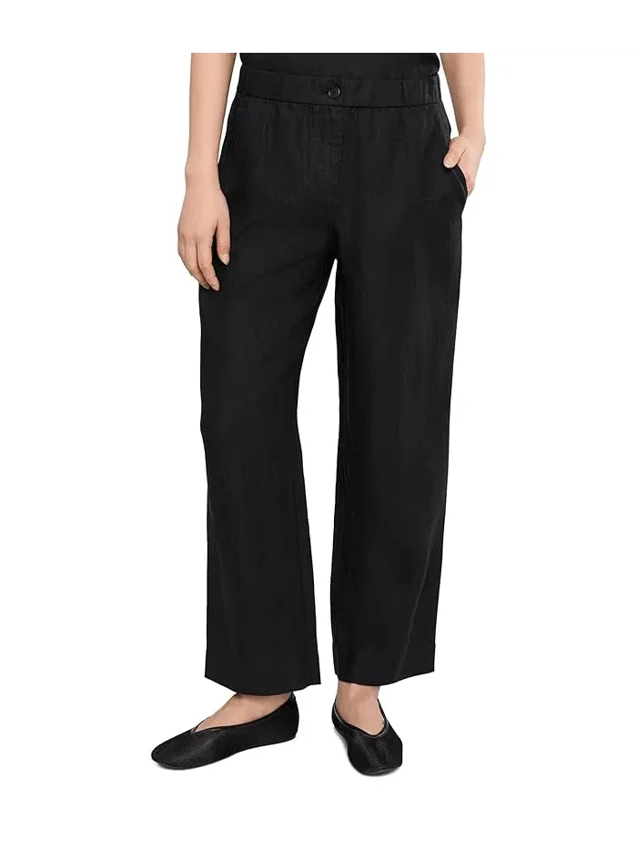 Брюки из органического льна Petite Heavy Organic Linen Straight Full Length Trousers Eileen Fisher — 1