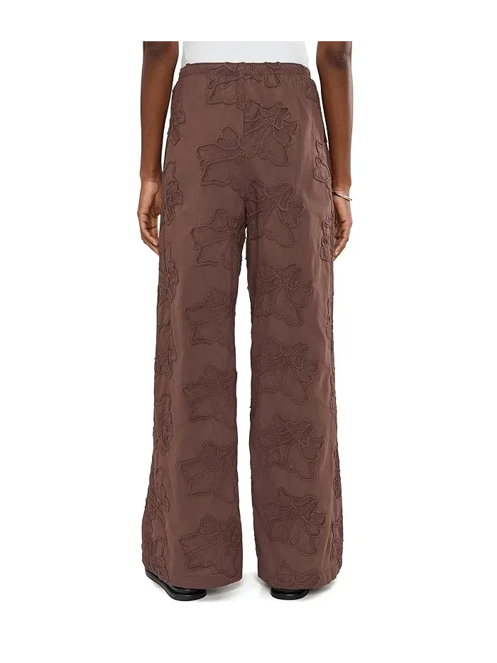 Брюки прямого кроя с цветочной вышивкой Pull On Straight Leg Pants Vince Camuto — 4