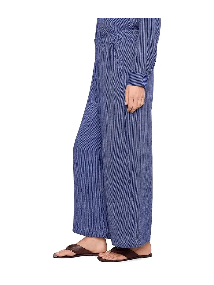 Брюки полосатые из органического хлопка Eileen Fisher — 3