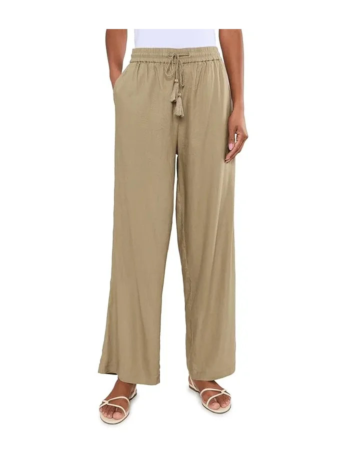 Штаны свободного кроя Mid-Rise Pull-On Drawstring Waistband Wide Leg Pants 30in Inseam Liverpool Los Angeles — 1