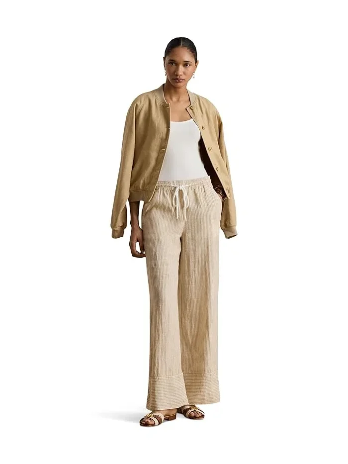 Широкие брюки из льна в полоску модель Wide-Leg Lauren Ralph Lauren — 2