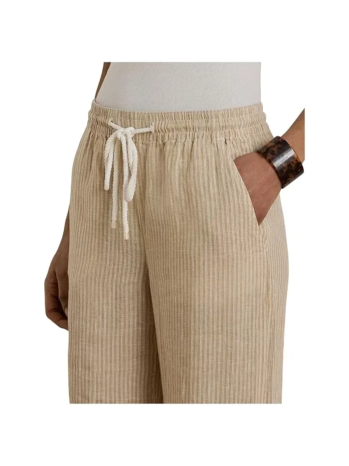 Широкие брюки из льна в полоску модель Wide-Leg Lauren Ralph Lauren — 5