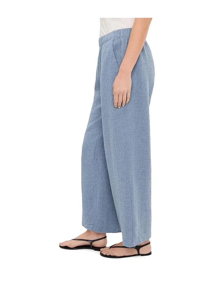 Брюки широкие из органического хлопка Organic Cotton Doubleweave Ankle Wide Pants Eileen Fisher — 3