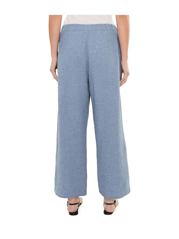 Брюки широкие из органического хлопка Organic Cotton Doubleweave Ankle Wide Pants Eileen Fisher — 4