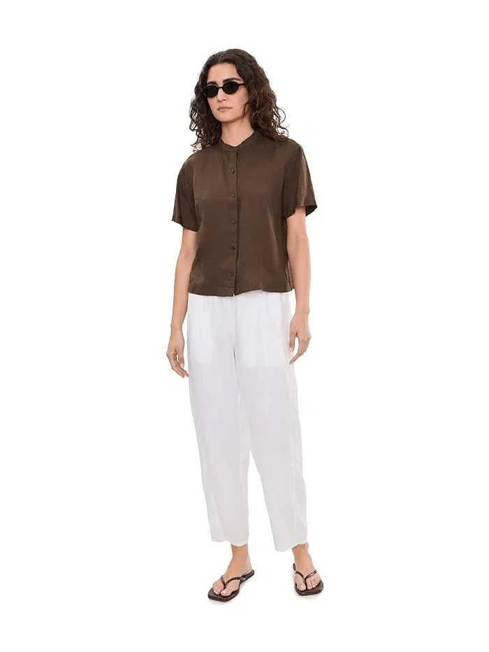 Брюки-фонарик Organic Linen Ankle Pleated Lantern Eileen Fisher — 2