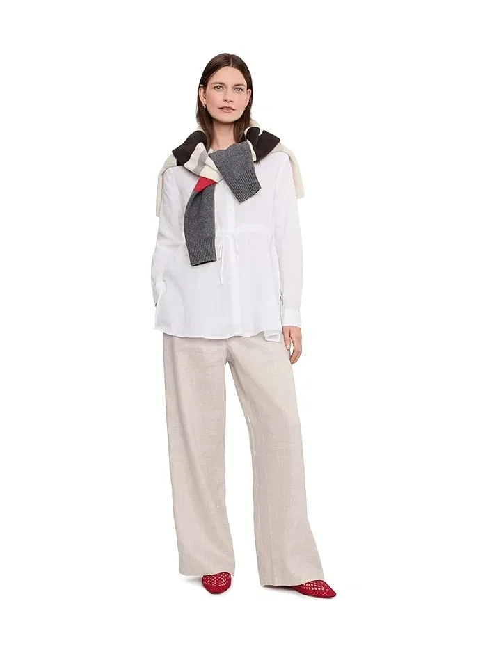Брюки полной длины с высокой талией в полоску Eileen Fisher — 2
