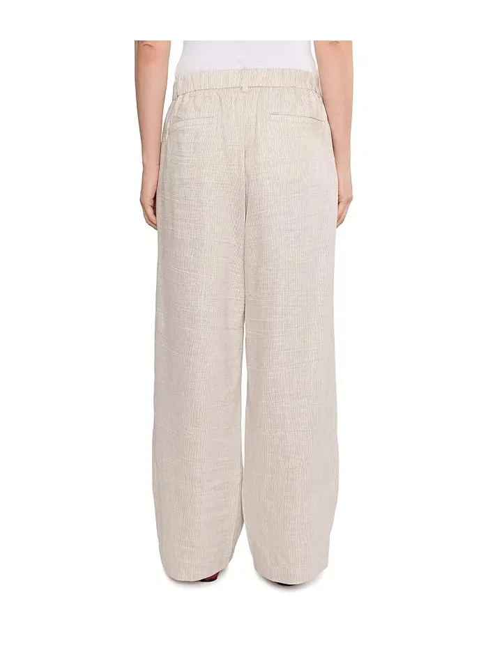 Брюки полной длины с высокой талией в полоску Eileen Fisher — 4