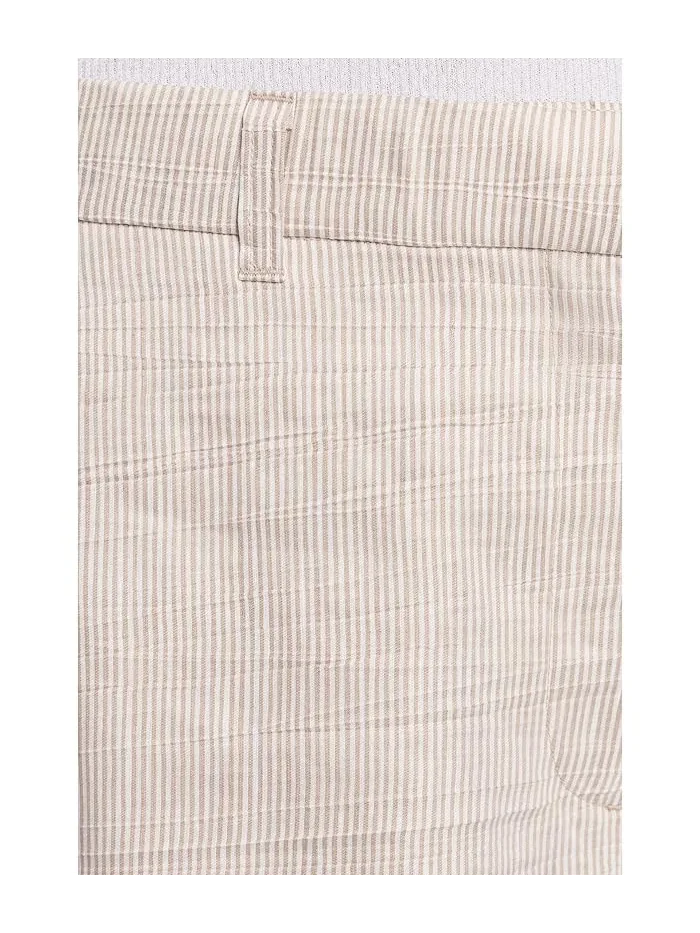 Брюки полной длины с высокой талией в полоску Eileen Fisher — 5