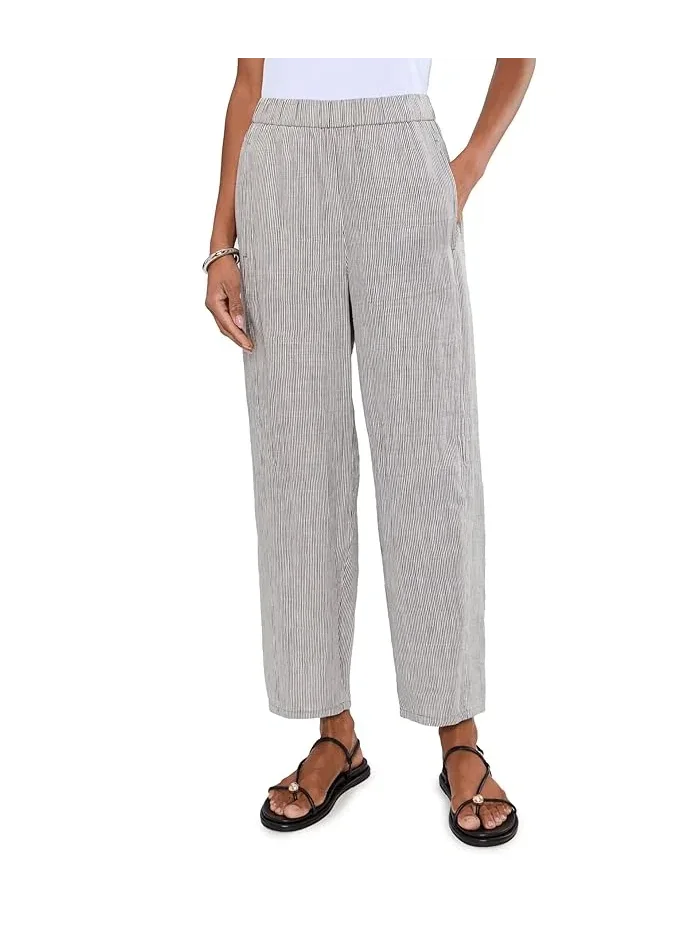 Брюки из органического льна с полосками модель Ankle Lantern Eileen Fisher — 1
