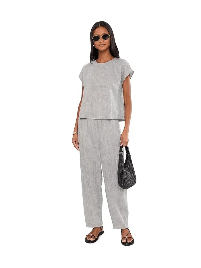 Брюки из органического льна с полосками модель Ankle Lantern Eileen Fisher — 2