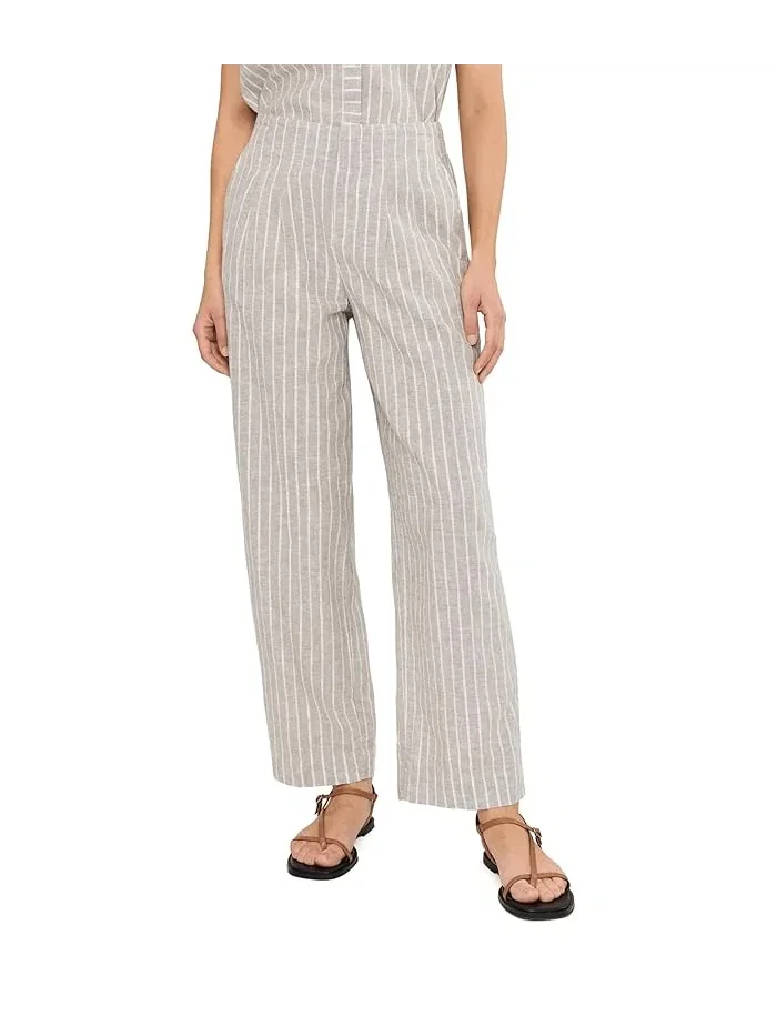 Брюки широкие полосатые льняные Petite Lenox NIC+ZOE — 1