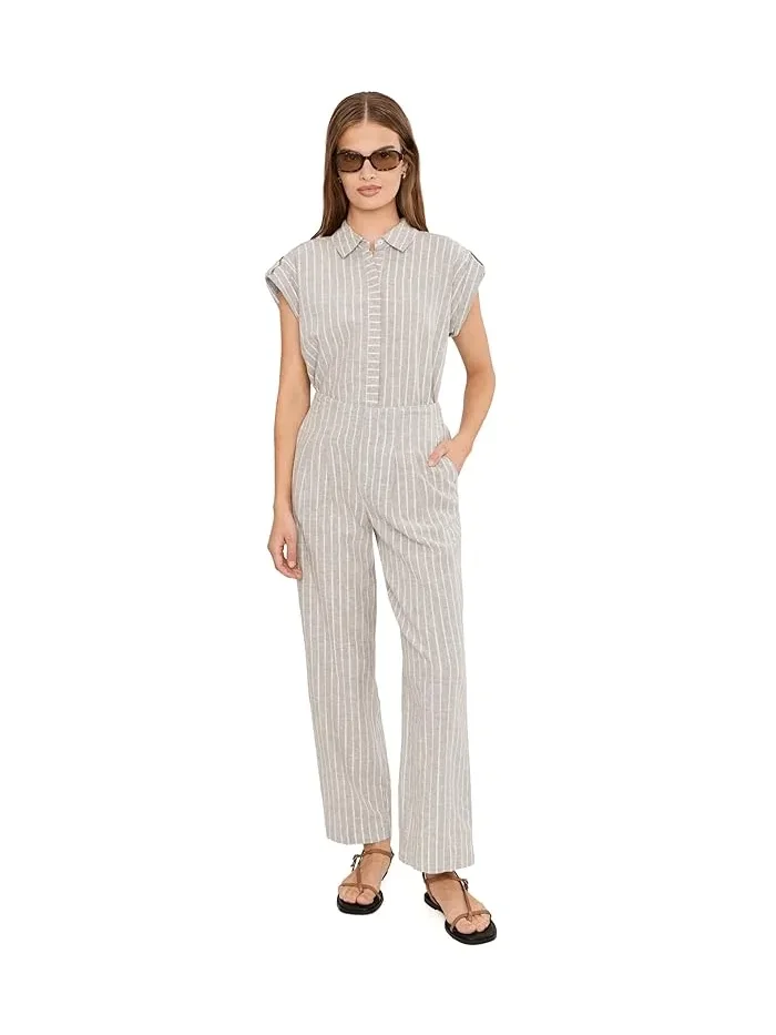 Брюки широкие полосатые льняные Petite Lenox NIC+ZOE — 2