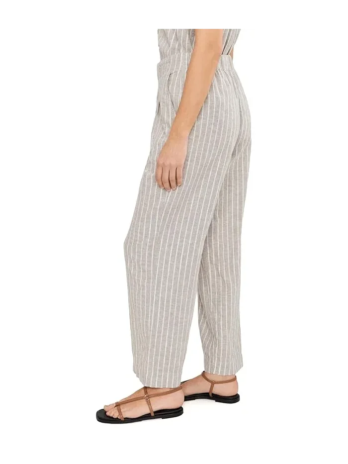Брюки широкие полосатые льняные Petite Lenox NIC+ZOE — 3