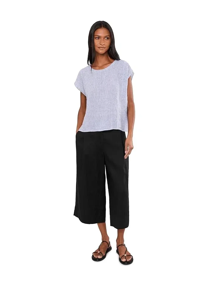 Брюки широкие укороченные Organic Linen Pleated Wide Crop Eileen Fisher — 2