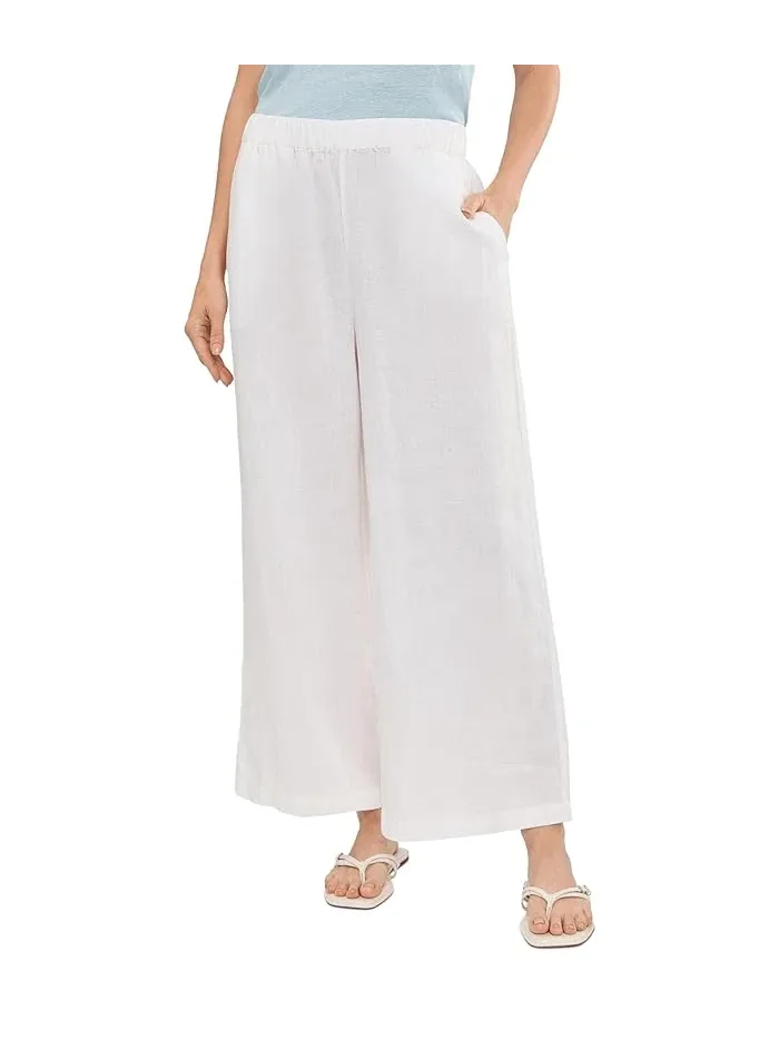 Штаны органический лен Organic Linen Ankle Wide Pants Eileen Fisher — 1