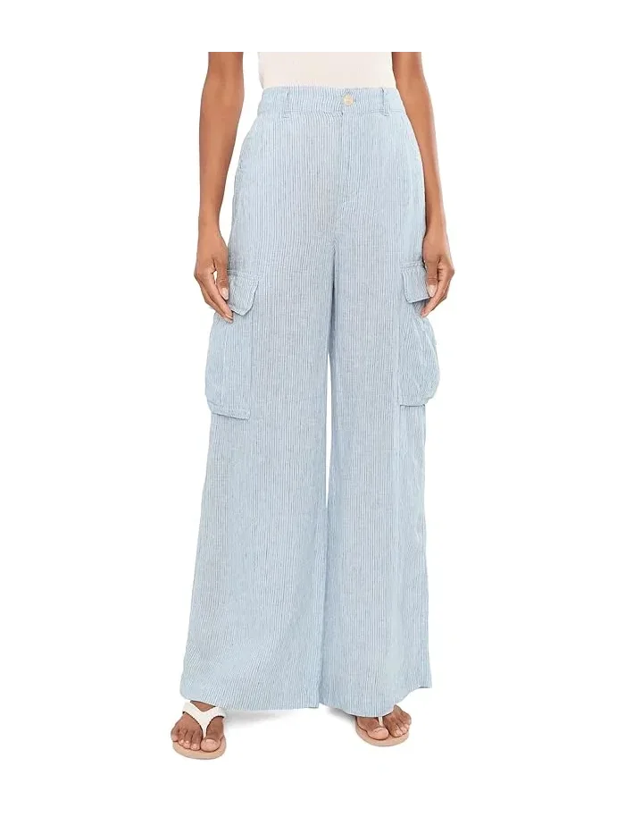 Брюки карго из льна в полоску модель Wide-Leg Lauren Ralph Lauren — 1